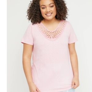 Lane Bryant Detailed Neck Tee